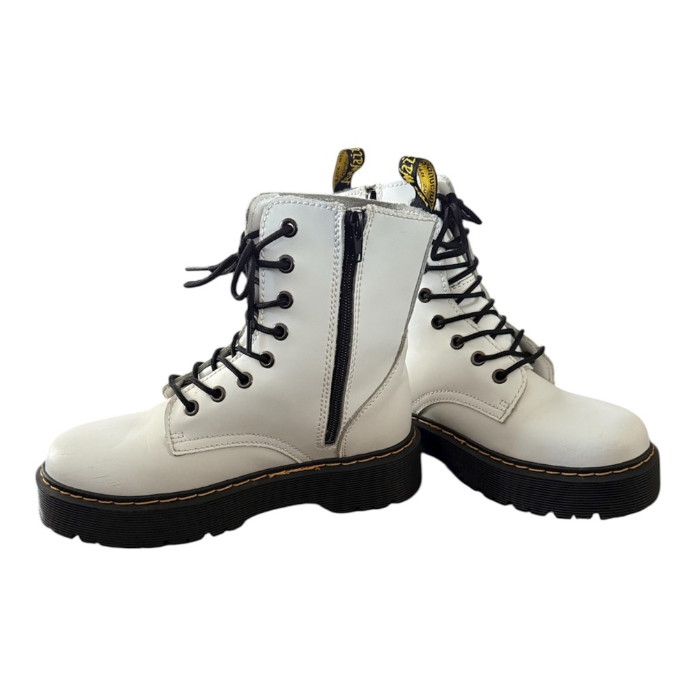 White Lace Up Combat Boots